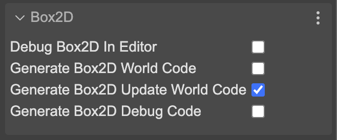 Box2D scene parameters