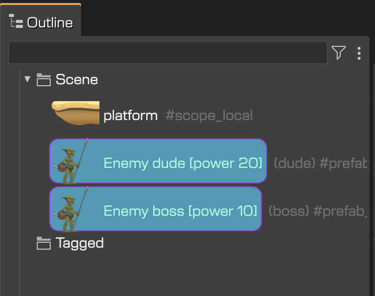 prefab instance display color properties