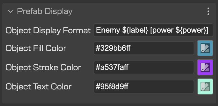 prefab color display properties