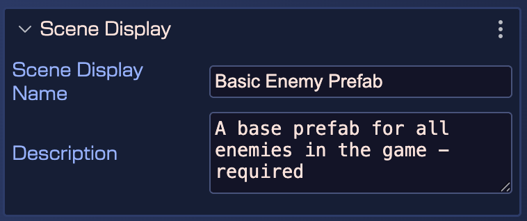 scene display properties