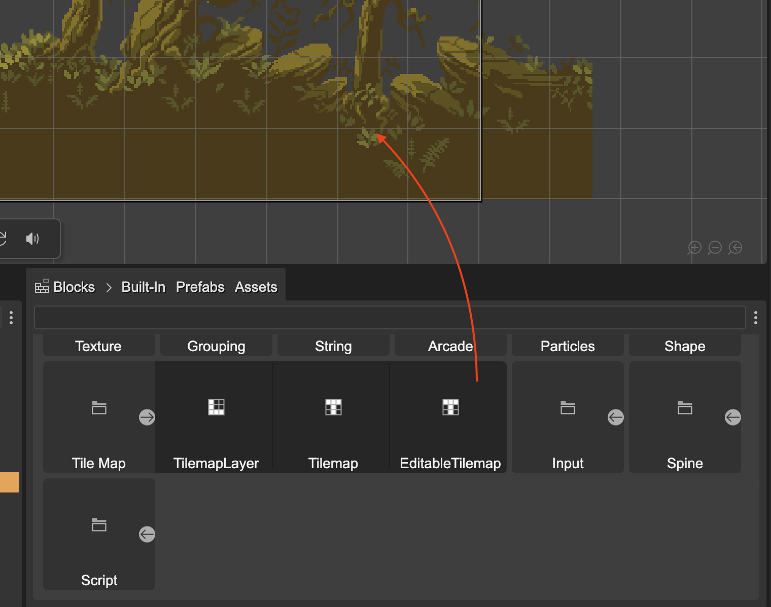 Add editable tilemap to the scene