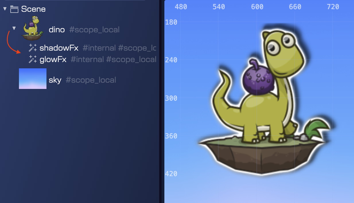Filters in the Outline view.