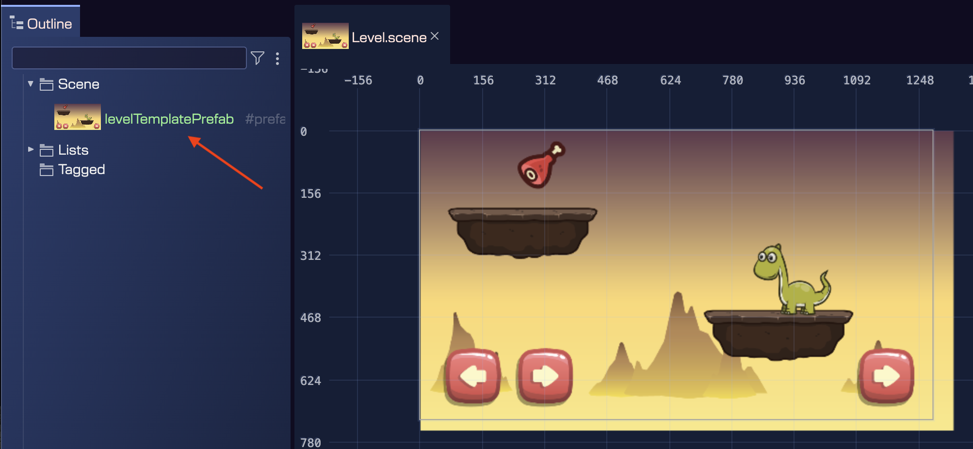 scene with prefab instance to unbox
