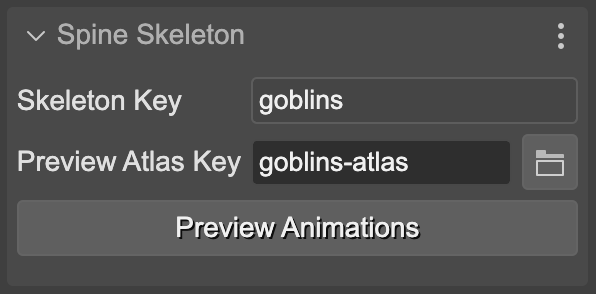 Skeleton assets info