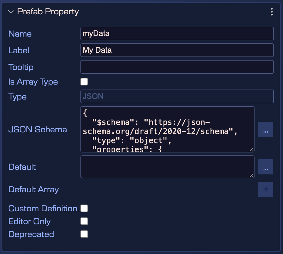 JSON property declaration