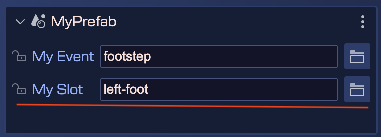 Slot name user property